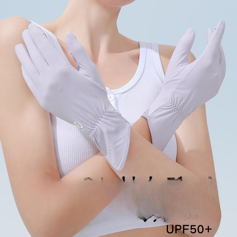Summer Ice Silk Women's Gloves UV Proof Breathable Non Slip Flip Sun Protection Outdoor Riding Driving Finger Touch Screen