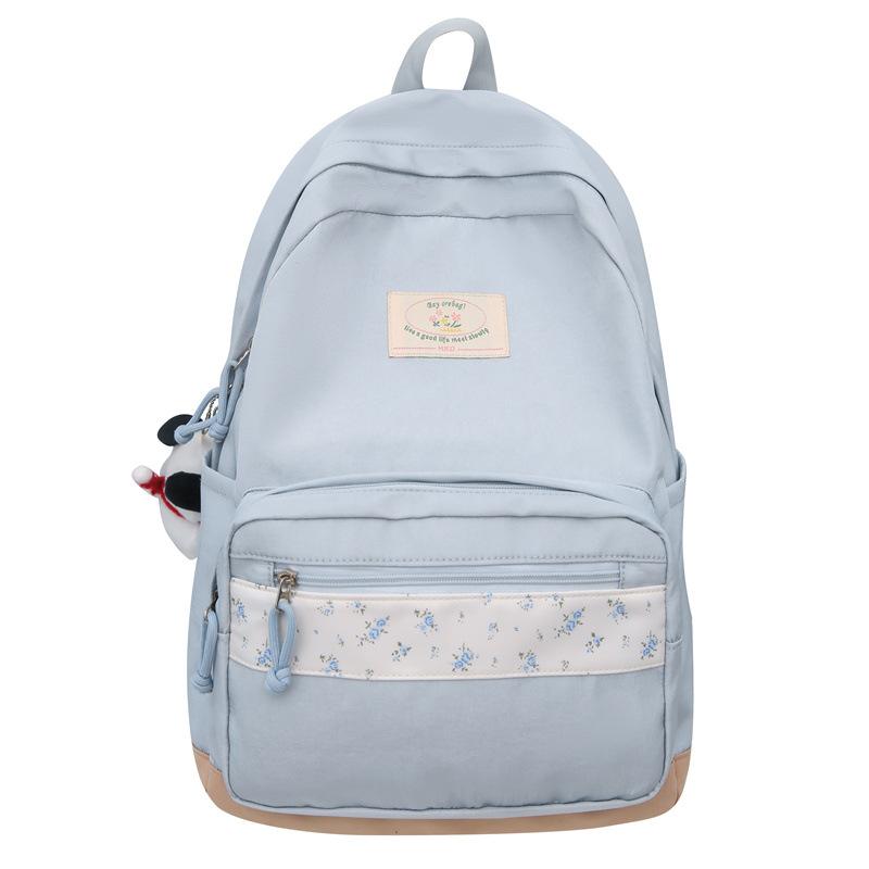 Schultasche Koreanischer ins Mittelschüler Blumenmuster Spleiß Schultasche Weiblicher High-School-Schüler Rucksack Hoher Wert Pendlerrucksack Weiblich
