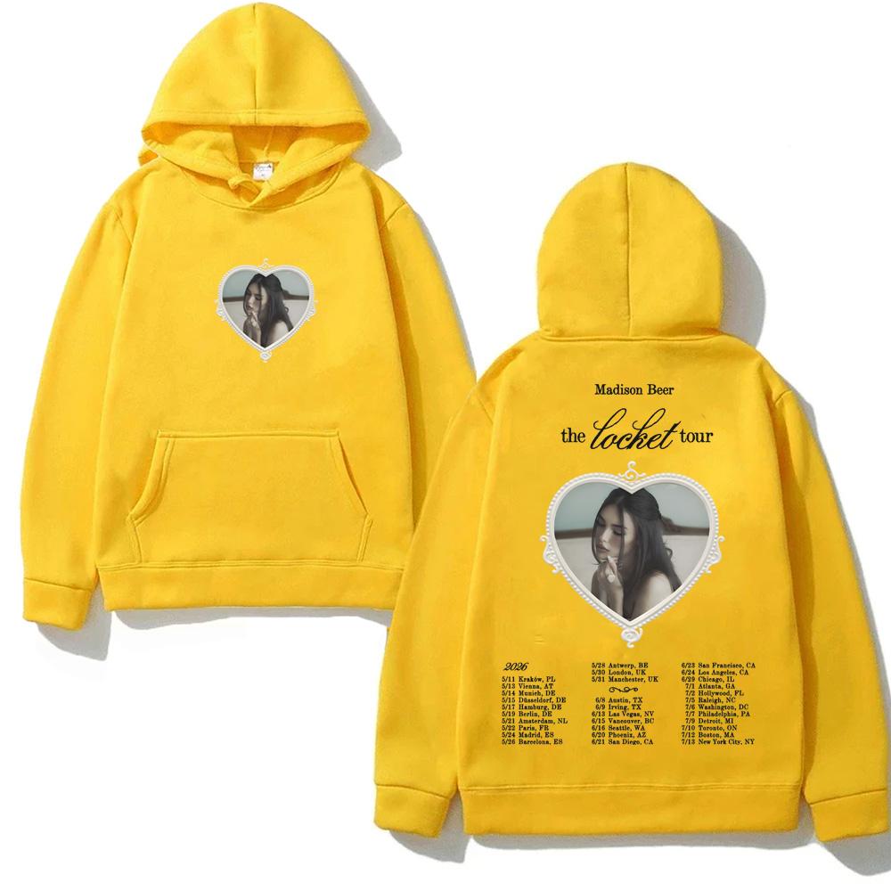 Madison Beer The Locket Tour 2026 Hooded Casual Fleece Sweatshirt Harajuku High Quality Autumn/Winter Comfortable Anime Hoodie Couple Matching Outfit
