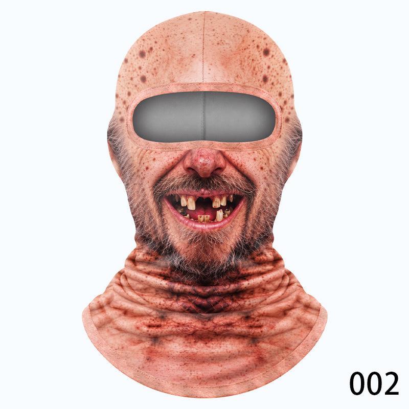 Funny Old Man Ski Mask Realistic Face Summer 3D Printed Full Face Mask For Skiing Snowboarding Outdoor Sports