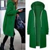 Women's Fashionable Solid Color Long Sleeved Pocket Long Hoodies Zipper Casual Coat Fall Jackets Sweatshirts Clothes