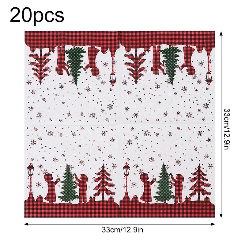 

20 шт. 33*33 см 2-слойная цветная бумага-папирос с рисунком рождественской елки для украшения стола на рождественскую вечеринку, день рождения