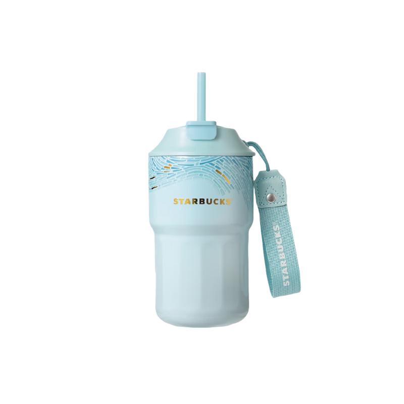 Starbucks Micro Blue Rhythm Dual-Drink Stainless Steel Insulated Tumbler 445mL