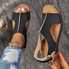Women's Solid Color Wedge Heeled Sandals, Casual Open Toe Platform Shoes, Comfortable Ankle Strap Sandals