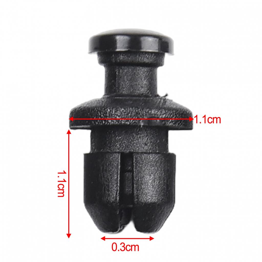 10pcs/Set Car Fairing Clips 2 X 1.1cm Black Bodywork