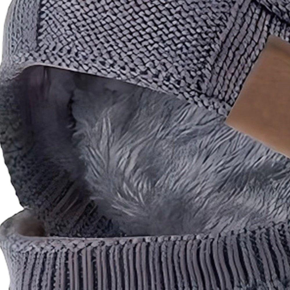 Casual Plus Size Winter Beanie Cap Soft With Face Cover Slouchy Hat Thick Warm Cuffed Design Knitted Hat For Women Men