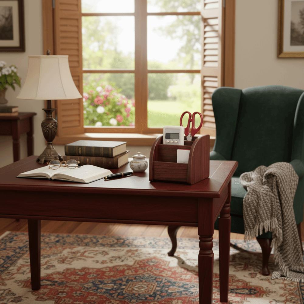 Varnished Wood Pen Storage Box Wooden Creative Cosmetics Storage Box  Cosmetics Organization