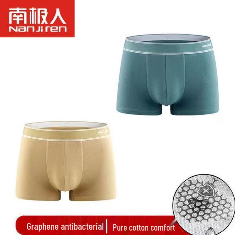 Nanjiren Men's Breathable Comfortable Boxer Briefs 2-Pack