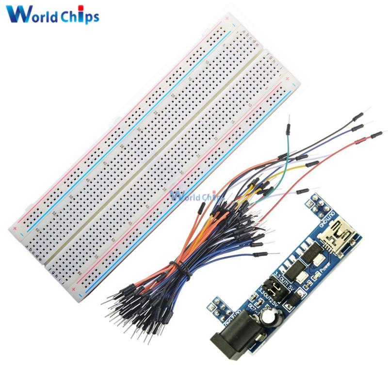 MB102 Solderless Mini Breadboard 400 Mini USB Power Supply+65PCS Jump Cable Wire