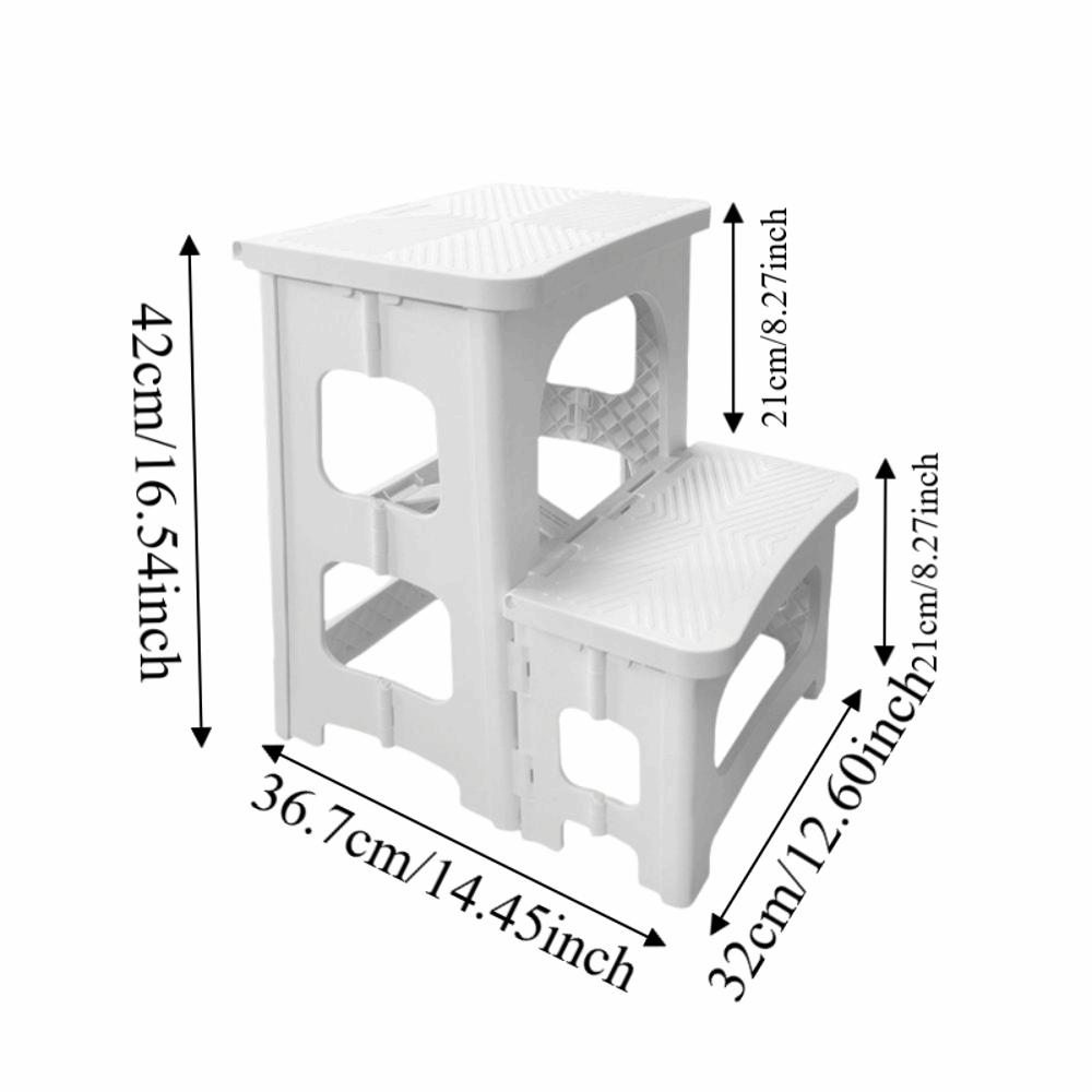 Multi Functional Foldable Stool Stable Support Anti Slip Folding Ladder Thickened Plastic Lightweight Climbing Stool Garage