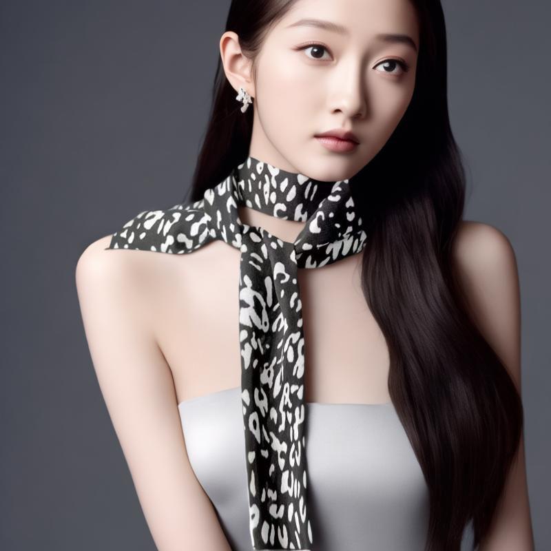 Leopard Retro Ribbon Long Silk Scarf Headband Tie Waistband Bag Handle Accessory Thin Scarf Necktie Women Neck Scarves
