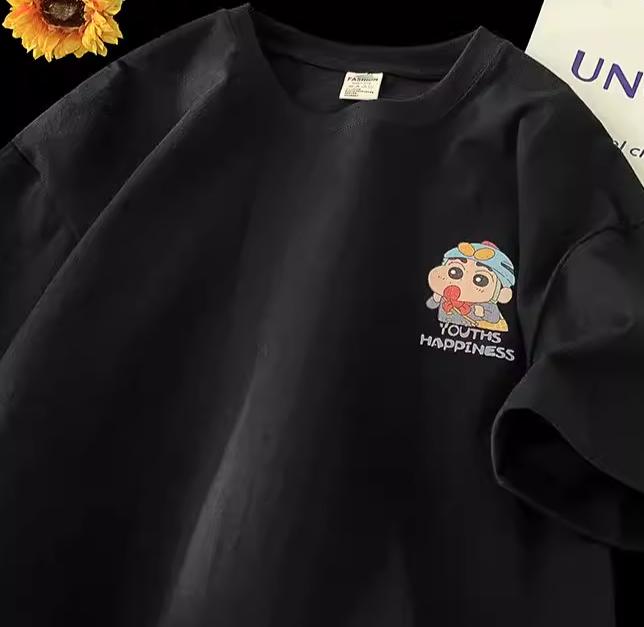 2026 New Crayon Shin-chan Harajuku Men Women Oversized Y2k Short Sleeve Streetwear Casual High Quality Female Male Clothing Tee S