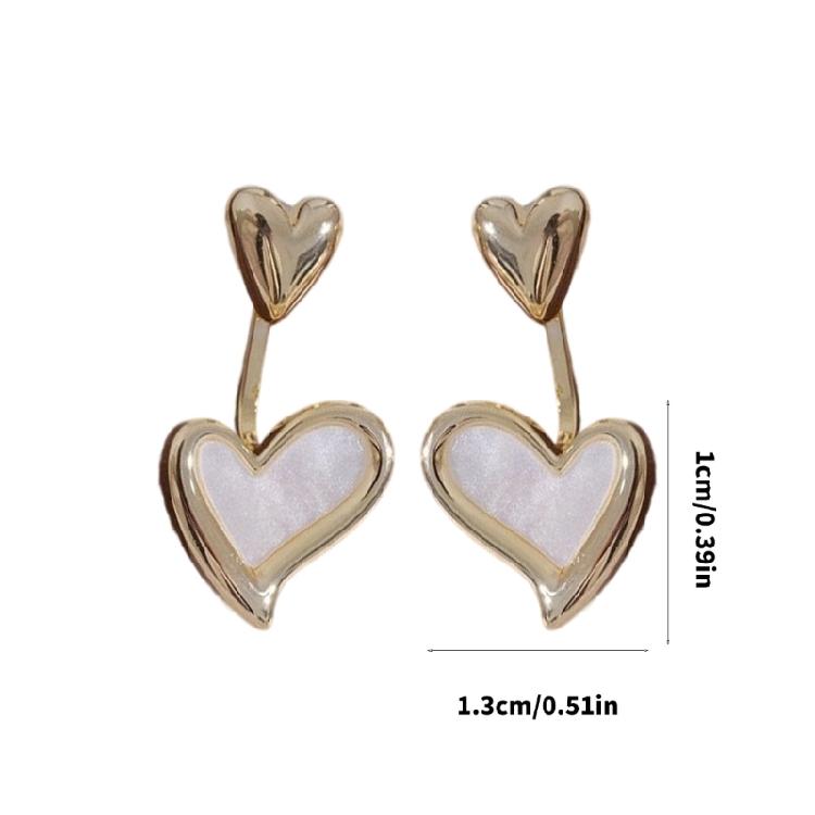 Delicate Heart Shell Studs Earrings Lightweight Comfort Wear Ear Accessories Jewelry For Professional Women