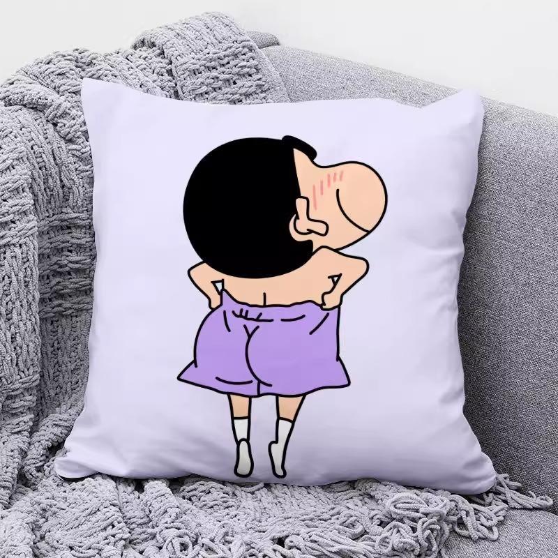 Cute Crayon Shin-chan Cartoon-Printed Pillowcases for a Cozy Sleep! Sofa cushion cover, room decoration, gifts