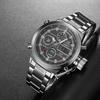 AMST Men Watch Top Luxury Brand Red Big Dial Sport Watches Mens Chronograph Quartz Wristwatch Date Male Clock Relogio Masculino