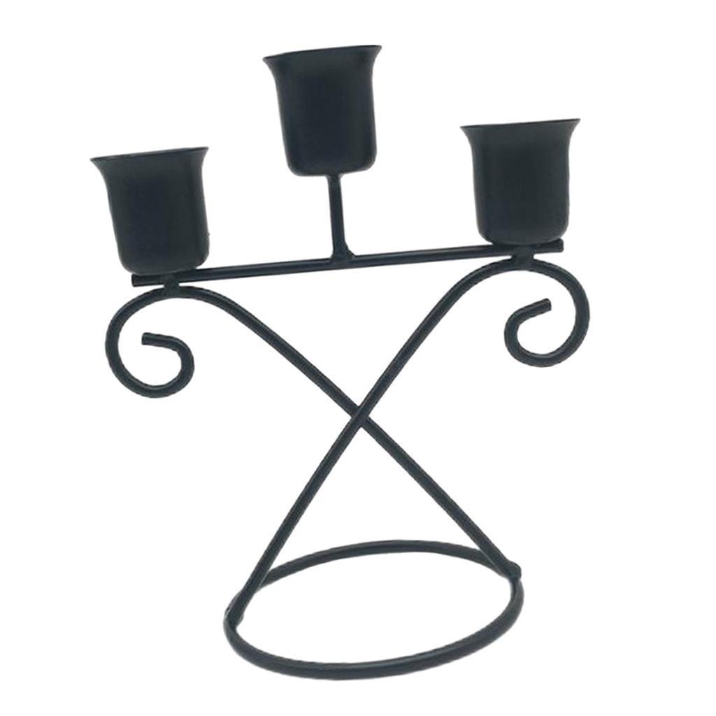 3 Arms Candle Holder Iron Modern Creative Candleholder Centerpiece for Party Living Room Holiday Dining Table Decoration