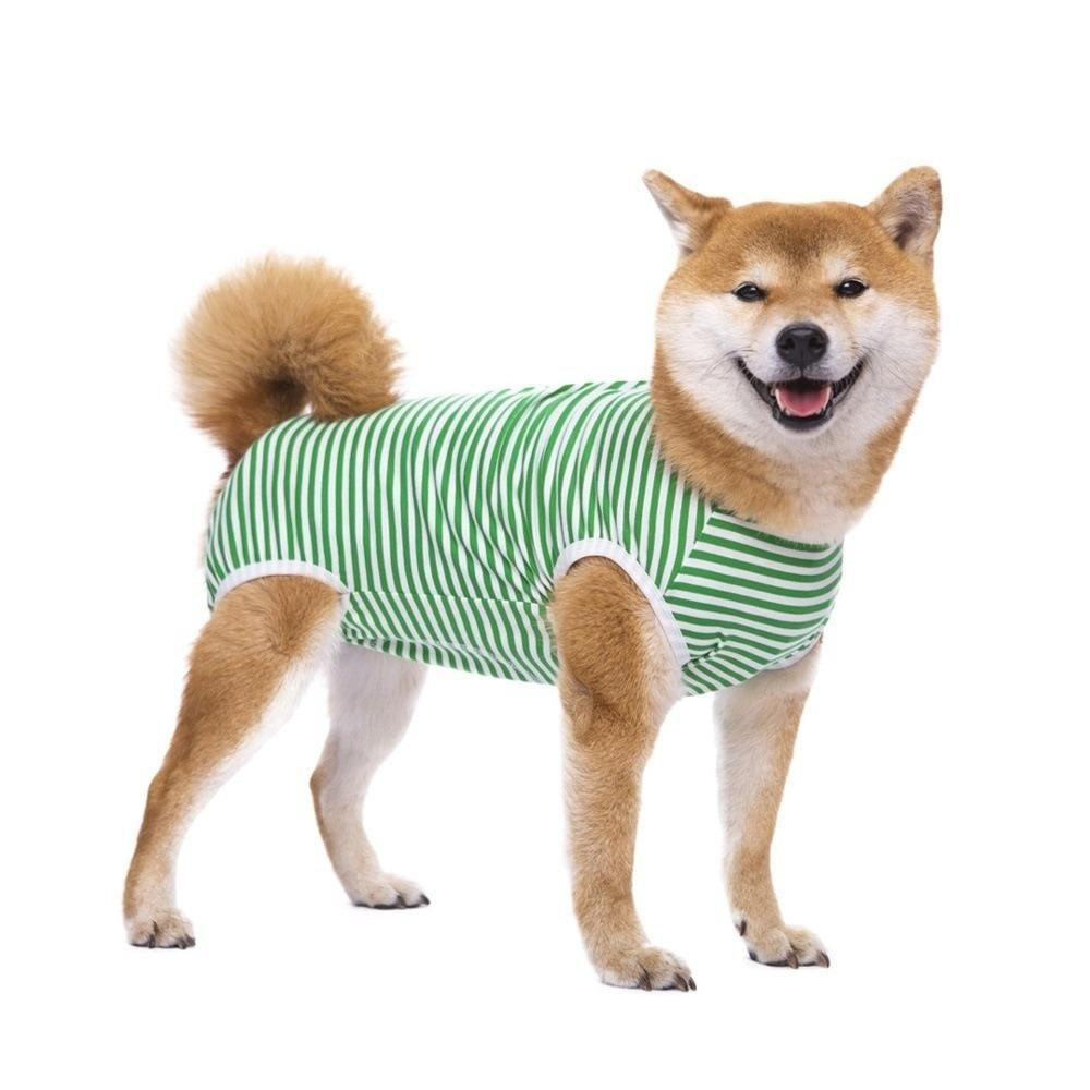Striped Pattern Dog Recovery Suit Elastic Pet Surgery Suit Recovery Shirt  Medium Large Dogs Pet