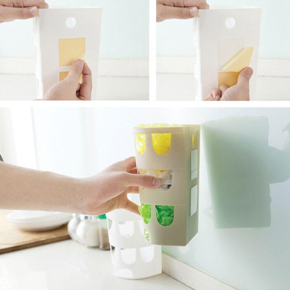 Sundries Rack Bag Container Garbag Bag Holder Trash Basket Hanging Storage Box Kitchen Accessories