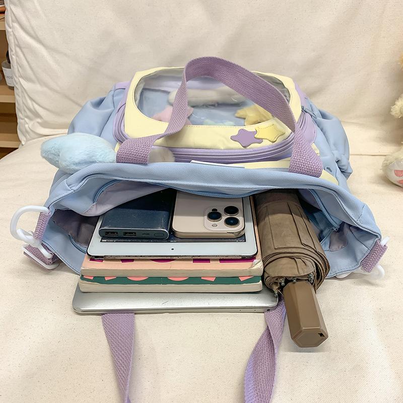 Torba crossbody damska przezroczysta torebka duża pojemność studencka torba na ramię