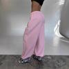 Damen High Waist Weite Beine Jogginghose Gerade Beine Hose Gestreifte Seite Zweiwege-Tragbar Kordelzug Jogginghosen Amerikanische Lässige Sporthosen