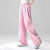unifree Women's Pink Lightweight Relaxed Wide-Leg Pants