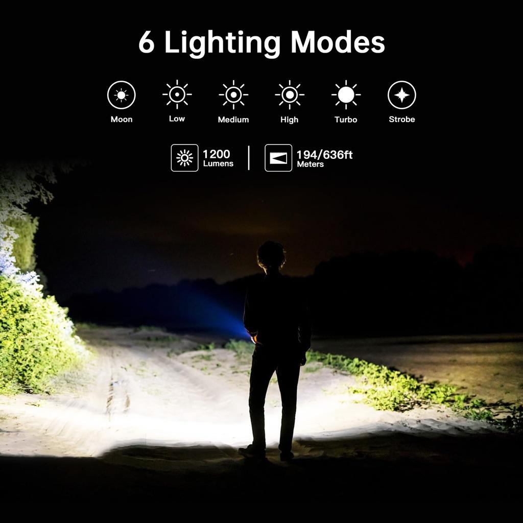 Wurkkos WK03 Katastrophen-Taschenlampe, 90CRI, hohe Helligkeit, 1200 Lumen, IP68, hoher Batteriestand, für Nachtangeln, Reparaturarbeiten, Prävention, Licht,