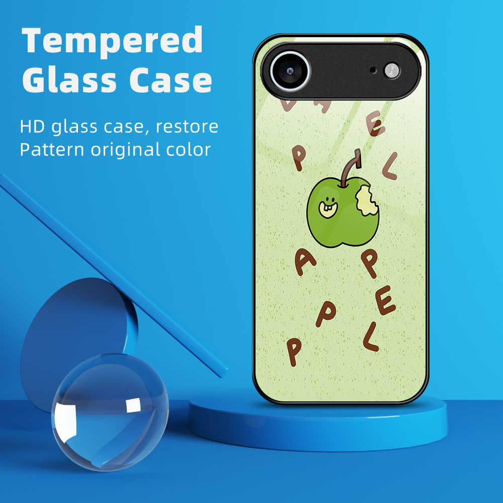 For iPhone 17 Air Case PC TPU Tempered Glass Pattern Printing Anti Drop Phone Back Cover