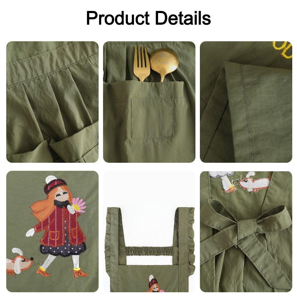 Cartoon Kitchen Apron Princess Style Anti-fouling Cooking Baking Bibs Cross Back Waterproof Restaurant Uniform for Women