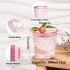 50pcs Pink Plastic Cups 12oz Disposable Stemless Wine Glasses for Cocktail Cute Clear Cocktail Wine Glasses Pink Party Cups
