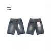 Lila Vintage Gewaschene Jeansshorts Herren Entspannte Gerade Passform Lässige Streetwear