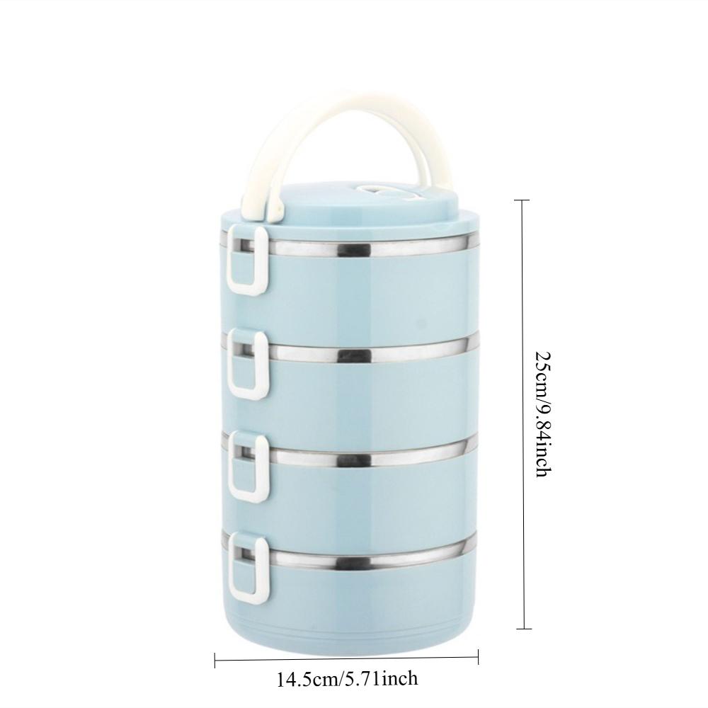 Stainless Steel Lunch Box Portable Salad Fruit Food Container Box Layering Thermal Lunch Box for School Office Camping