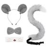 Halloween handmade plush simulated mouse ears cos animal ears and tail set cute animal ears headband headdress