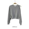 New Arrivals Open Run Women Loose Fit Long Sleeve Sweatshirt Shoulder Cut Ribbed