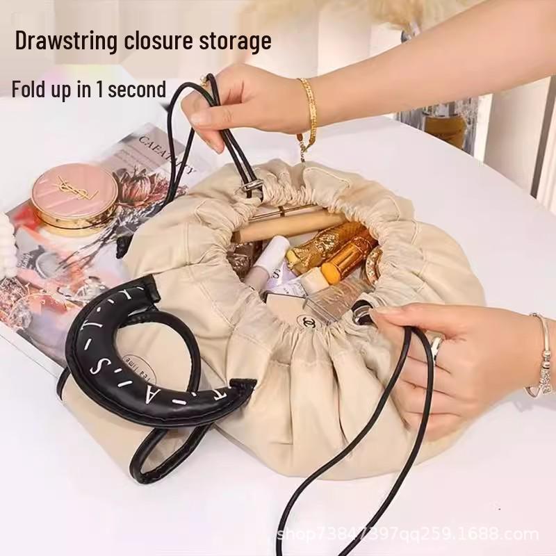 Popular TikTok Makeup Bag: Women's Large Capacity Waterproof Drawstring Toiletry Organizer