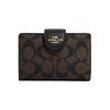 Eckreißverschluss presbyoper Reißverschluss Canvas mit Leder Handgelenktasche Clutch Tasche Mahjong Tasche Geldbörse Mittlere Größe Damen Dunkelbraun Schwarz