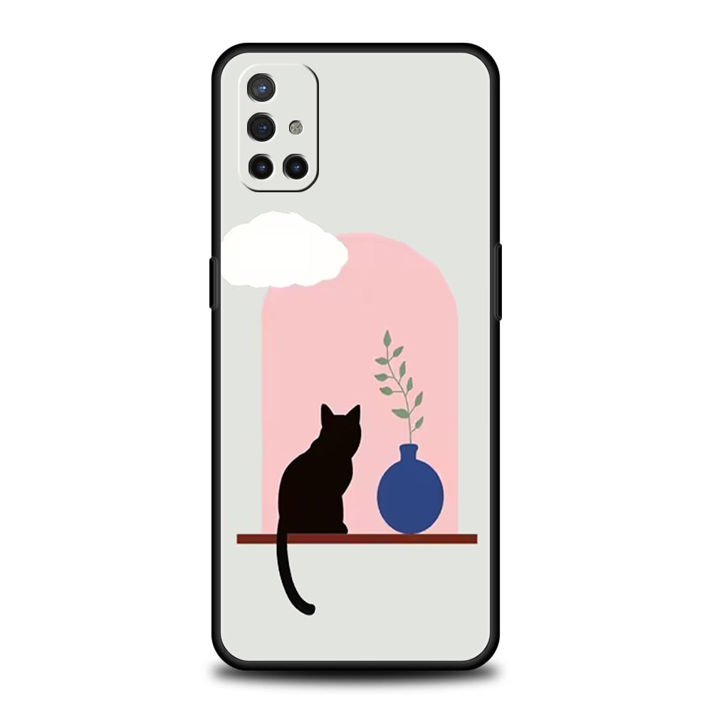 Cute Cat Phone Case For OnePlus 13 12 11 10 9 8 7T Pro 13R 12R 10R 9RT 8T Nord N200 N30 2T CE 2 3 5G Lite Soft Cover