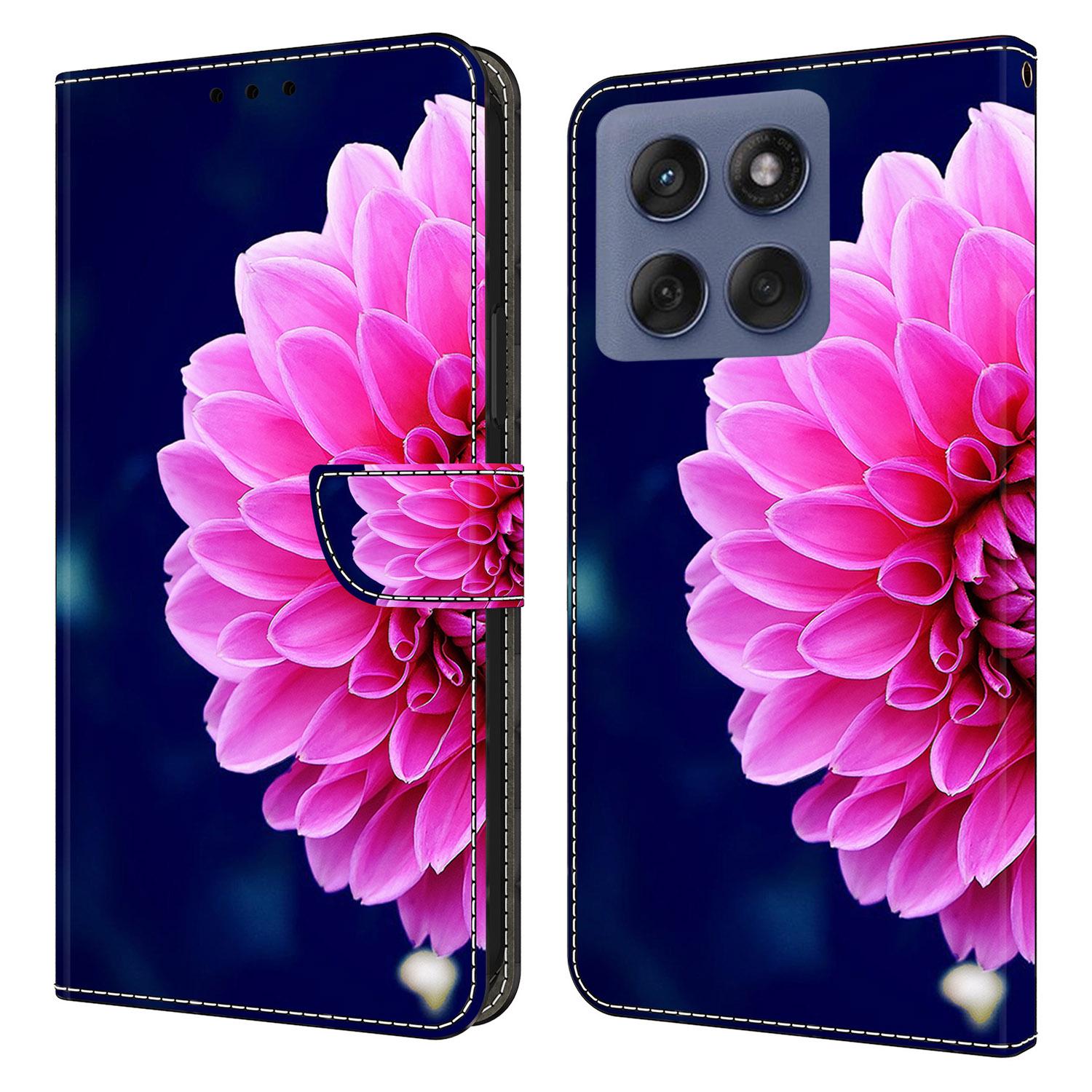 

Чехол для Motorola Edge 60 5G/Edge 60 Fusion 5G с 3D-рисунком, кошелек из ПУ-кожи, чехол для телефона с подставкой Pink Flowers