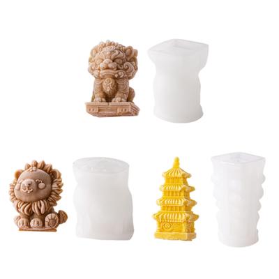 Creative Chinese Style Ice Cream Molds Flexible Silicone Ice Cream Molds 3D Chinese Pattern Craft Molds for Home Baking