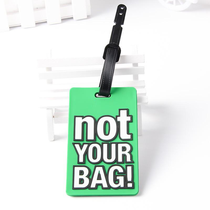 3D Letter PVC Luggage Tag with Boarding Pass Lanyard for Suitcases