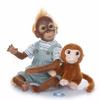 Reborn Silicone Monkey Doll Cotton Toys Simulation In Clothing Blue Pink Gift