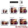 2D flat printing 2pcs Party Curtain Desert Sunset Cactus Flower Bloom Digital Printed Polyester Drapes Holiday Decorations for