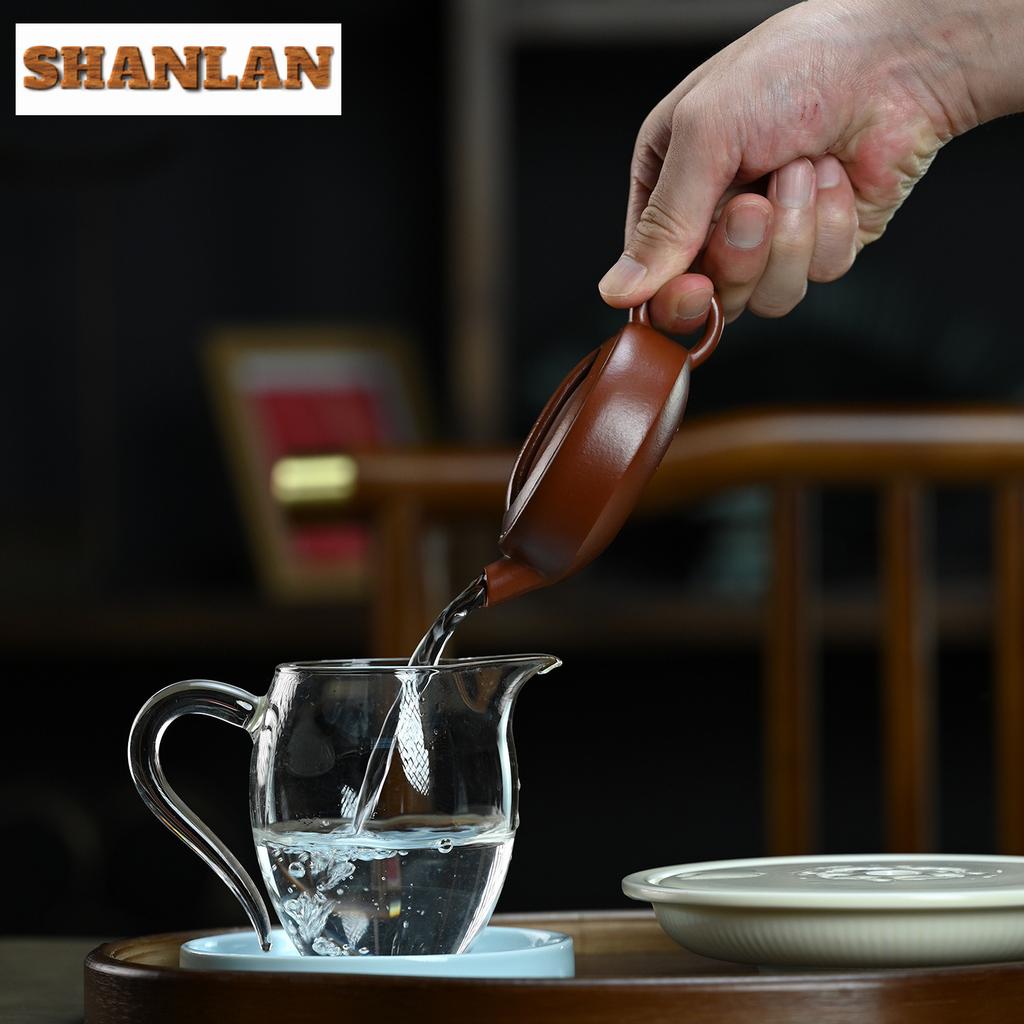 100ml Yixing Purple Clay Teapots Handmade One Tile Pot Raw Ore Zhu Mud Kettle With Infuser Chinese Zisha Tea Set Cafes Supplies