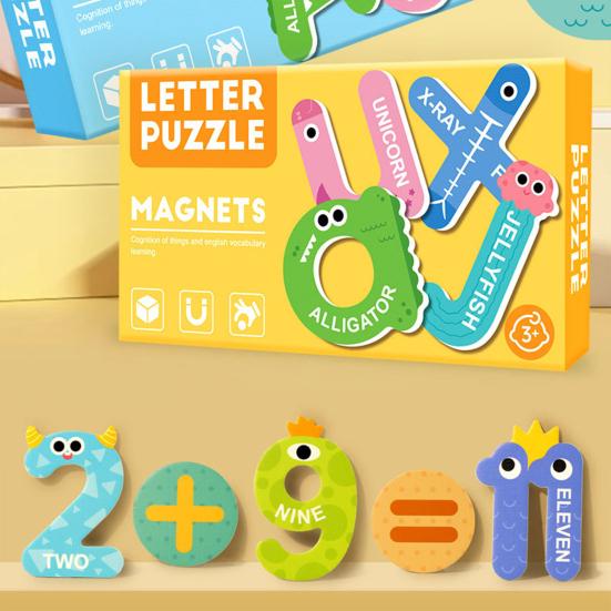 1 Set Bokstäver Siffror Kylskåpsmagnet Småbarn Djur Grönsak Fordon ABC Förskoleinlärning Kylskåpsmagneter Pedagogisk Leksak