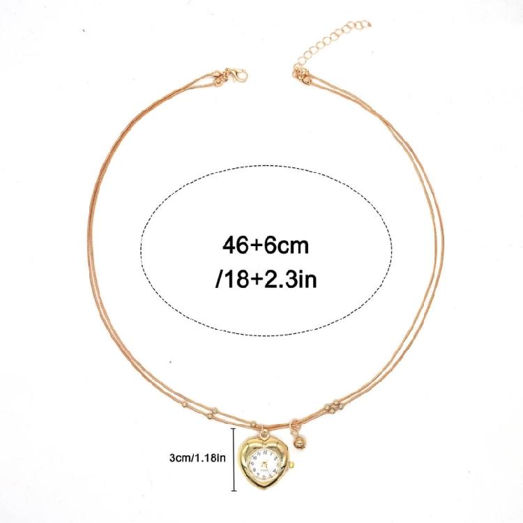 Comfort Fit Multi Layer Necklace Heart Clock Pendant Trendy Layering Chain Jewelry Unique Clavicle Chain