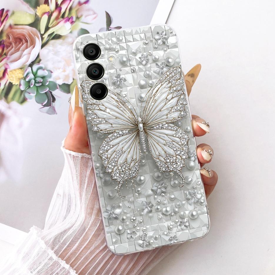 Pro Samsung Galaxy A16 5G Pouzdro SM-A166B Luxusní malovaný kryt s motýlem Měkké silikonové pouzdro Pro Samsung A16 26 36 Galaxy A56