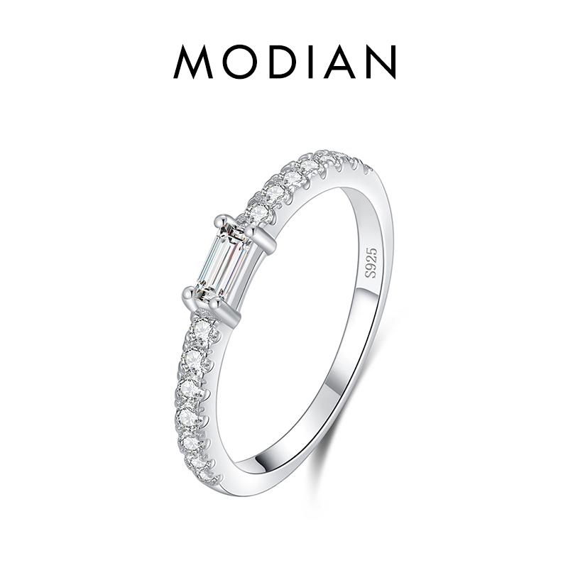 

Модиан стерлингового серебра 925 пробы классический Шарм AAAAA циркония обручальные кольца для женщин ювелирные изделия 5 серебряный