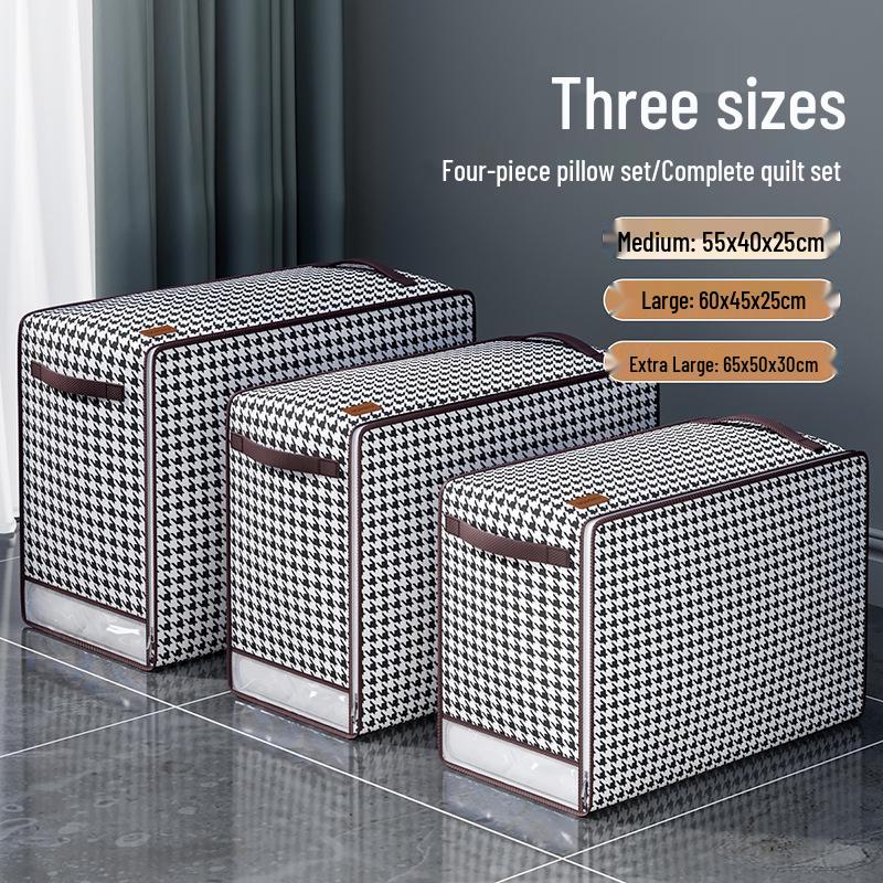 Large Transparent Foldable Fabric Wardrobe Organizer Box - Extra Capacity Quilt and Clothes Storage Basket