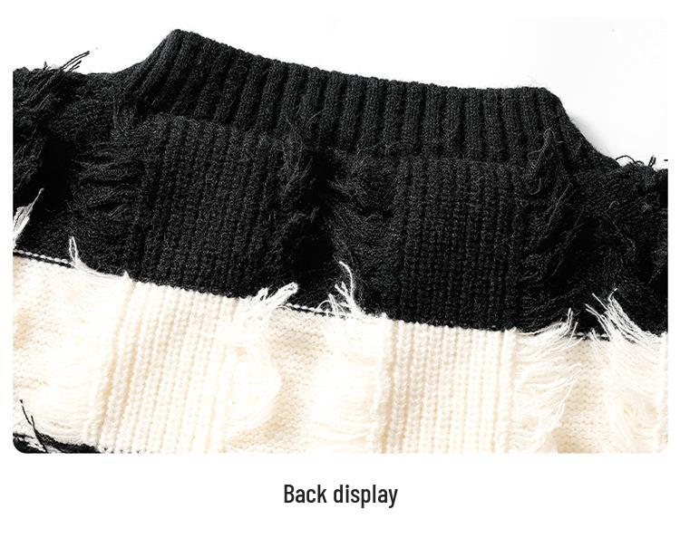 Asymmetrical Fringe Sweater: American Casual Fashion for Autumn/Winter 2025