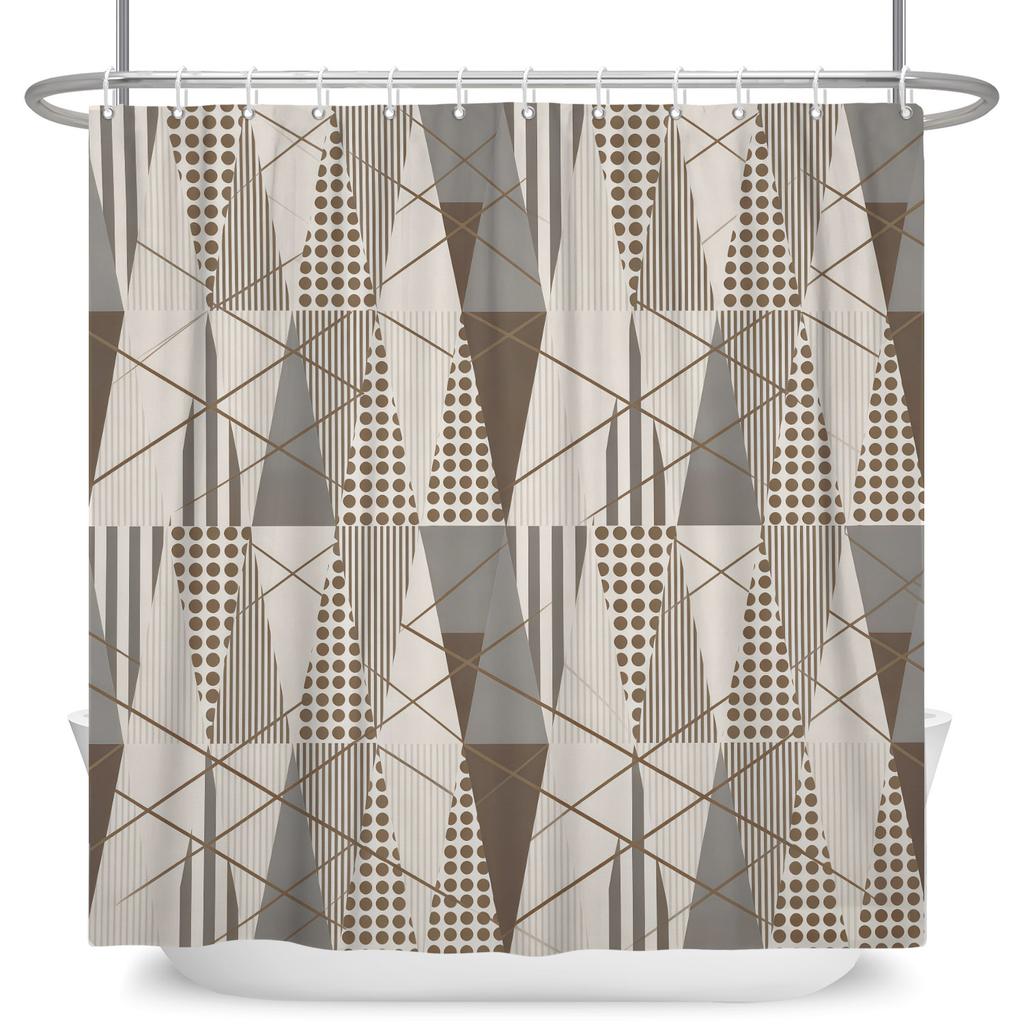 3d Bathroom Curtains Colorful Geometry Shower Curtains Waterproof Polyester Fabric With Hooks Home Decor Washable Bath Curtain