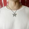 Hip Hop Diamant Engelsflügel Dollar Anhänger Halskette Mode Persönlichkeit Herren Iced Out Herrenschmuck